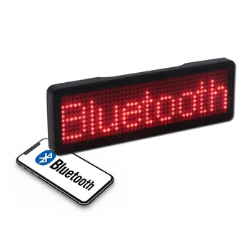 2021 Yeni Bluetooth Reklam LED Adı Rozeti Yanıp Sönen Programlanabilir Şarj Edilebilir Mini LED görüntüleme levhası Etiketi Restoran İçin