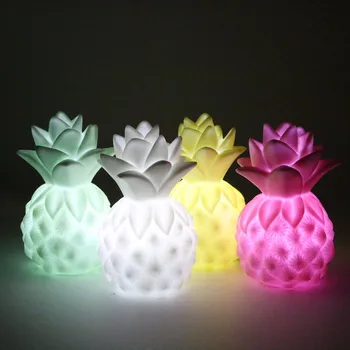 Ananas gece ışıkları Led masa lambası yumuşak silikon oyuncak hediye ışık masa masa süsü gece lambası masa lambaları
