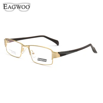 EAGWOO Metal Gözlük Erkekler Tam Jant Optik Çerçeve Reçete Miyopi Küçük Yüz Uygun