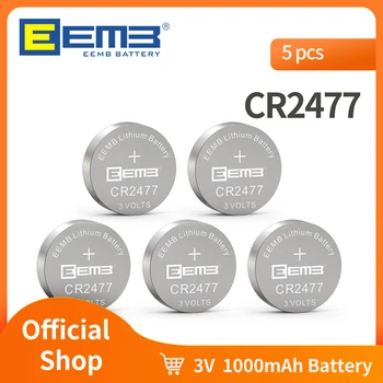 EEMB CR2477 3V Düğme Pil 1000mAh Lityum Pil Şarj Edilemez Madeni Para Pil için İzle Ölçekler Araba Anahtarları