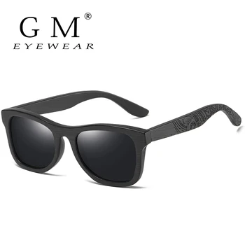 GM El Yapımı Marka Ahşap Polarize Güneş Gözlüğü Kadın Erkek Tasarım Sürüş Ahşap Aynalı Shades Yuvarlak Ahşap Kutu içinde S1610B