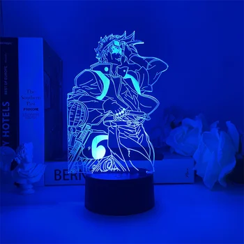 JoJo Tuhaf Macera Anime 3D LED Lambalar Joseph Joestar RGB Gece Lambası Yatak Odası Masa Dekorasyon Akrilik 3d Lamba Çocuk için Hediye