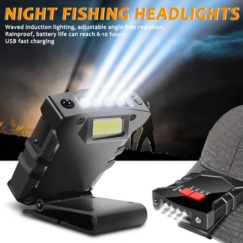 LED Kafa ışıklı uyarı işareti-on Kap Aydınlatma Su Geçirmez Açık Bisiklet Gece Balıkçılık El Feneri Kafa Lambası