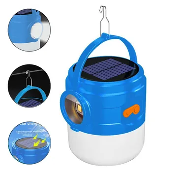 Taşınabilir şarj edilebilir güneş LED kamp fener balıkçılık acil lamba çadır ışık açık gece pazarı aydınlatma