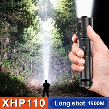 XHP110 Güçlü LED el feneri torch USB Şarj Edilebilir XHP90 Taktik flaş ışığı XHP70 LED el fenerleri kamp feneri lambası