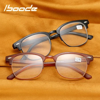 Yarı Kare Gözlük Okuma Ultralight Presbyopia Gözlük Kadın Klasik Reçete iboode Retro TR90 Erkek Gözlük +1 1.5 2.5