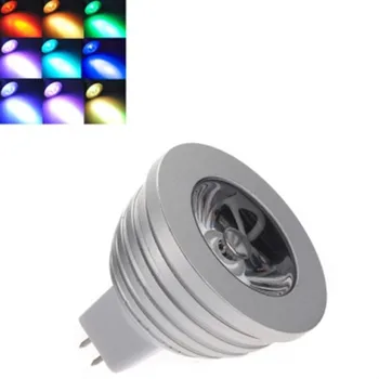 Yüksek kaliteli MR16 LED ışık 3 W DC12V RGB LED ampul lamba 16 renk değiştirilebilir uzaktan kumanda ile LED spot